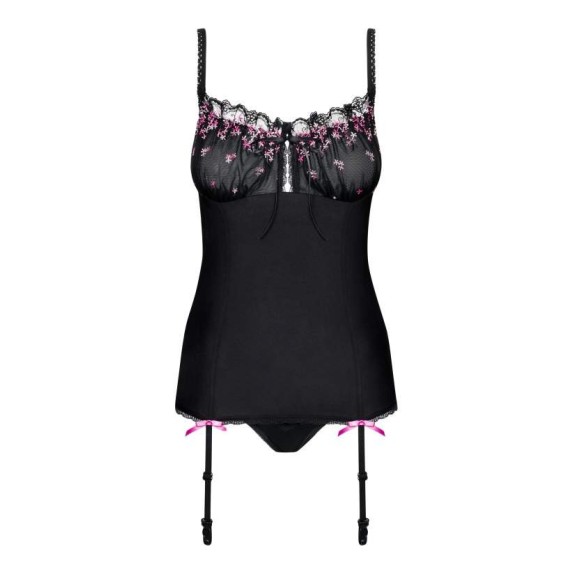 GUEPIERE SEXY CON RICAMI ROSA FLOWERIA CORSET