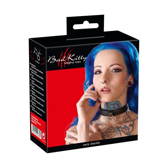 COLLARE IN SIMILPELLE CON ANELLO BAD KITTY 