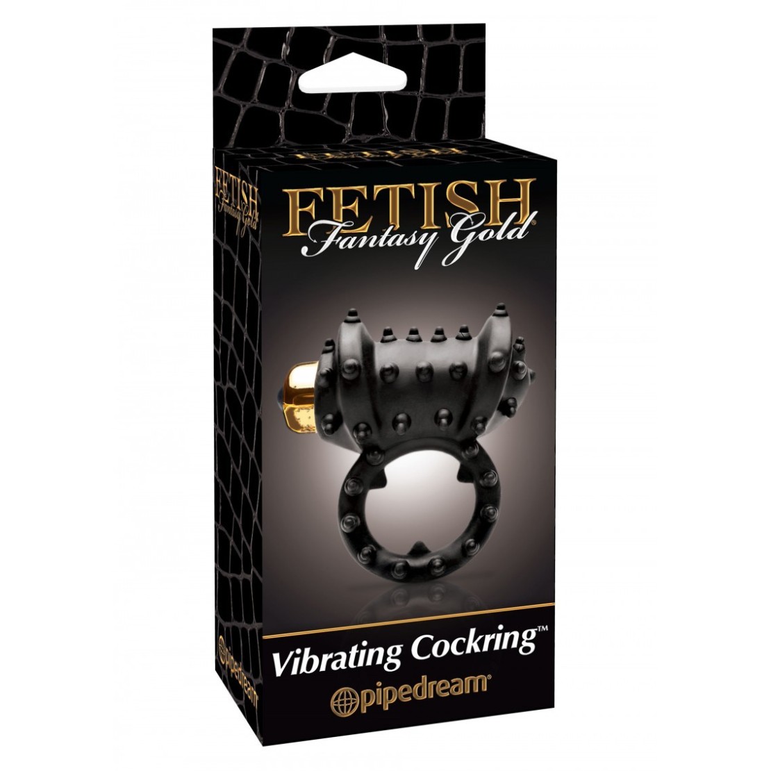 ANELLO VIBRANTE PER UOMO COCKRING NERO CON RILIEVI