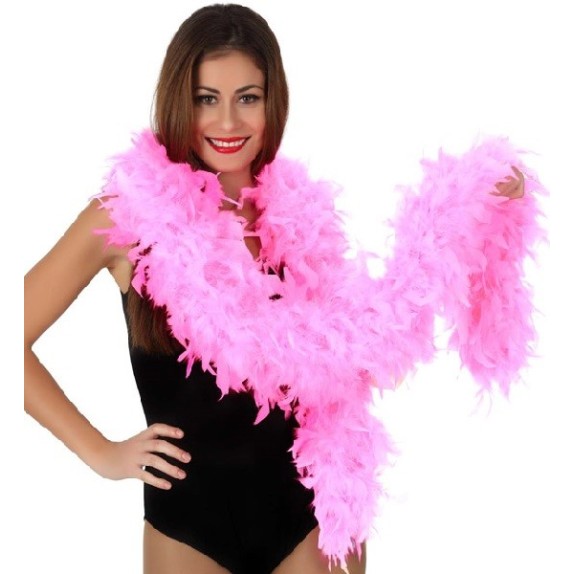 BOA IN PIUME ROSA LUNGO         