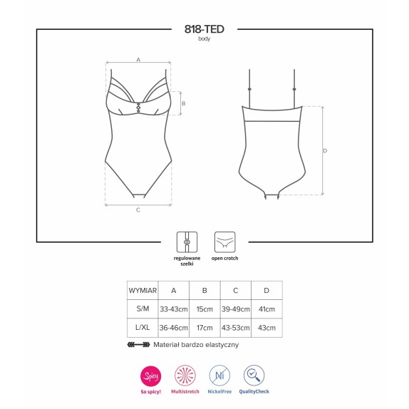 BODY SEXY APERTO CON FASCETTE 818-TED