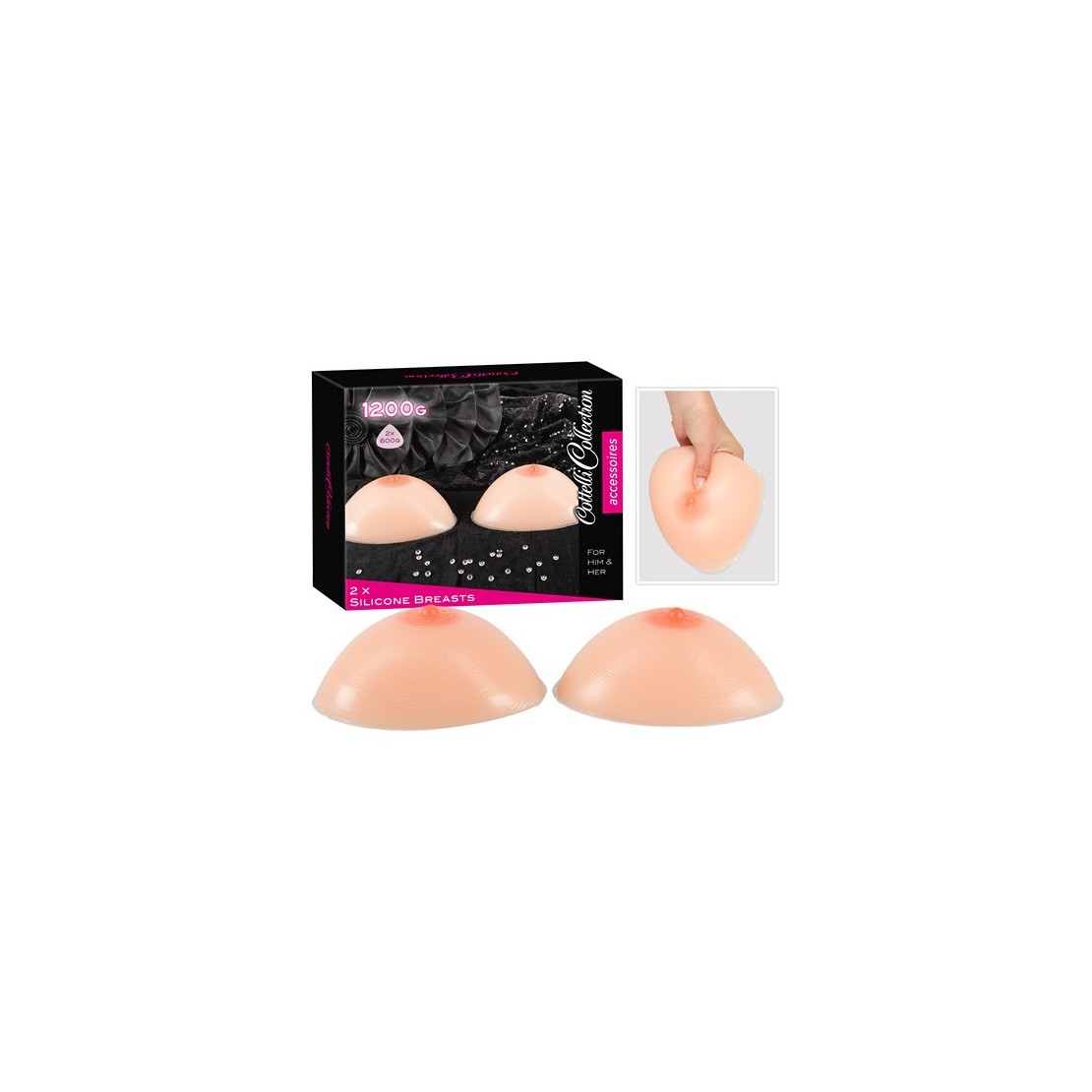 PROTESI SENO FORMA REALISTICA 600g IN SILICONE