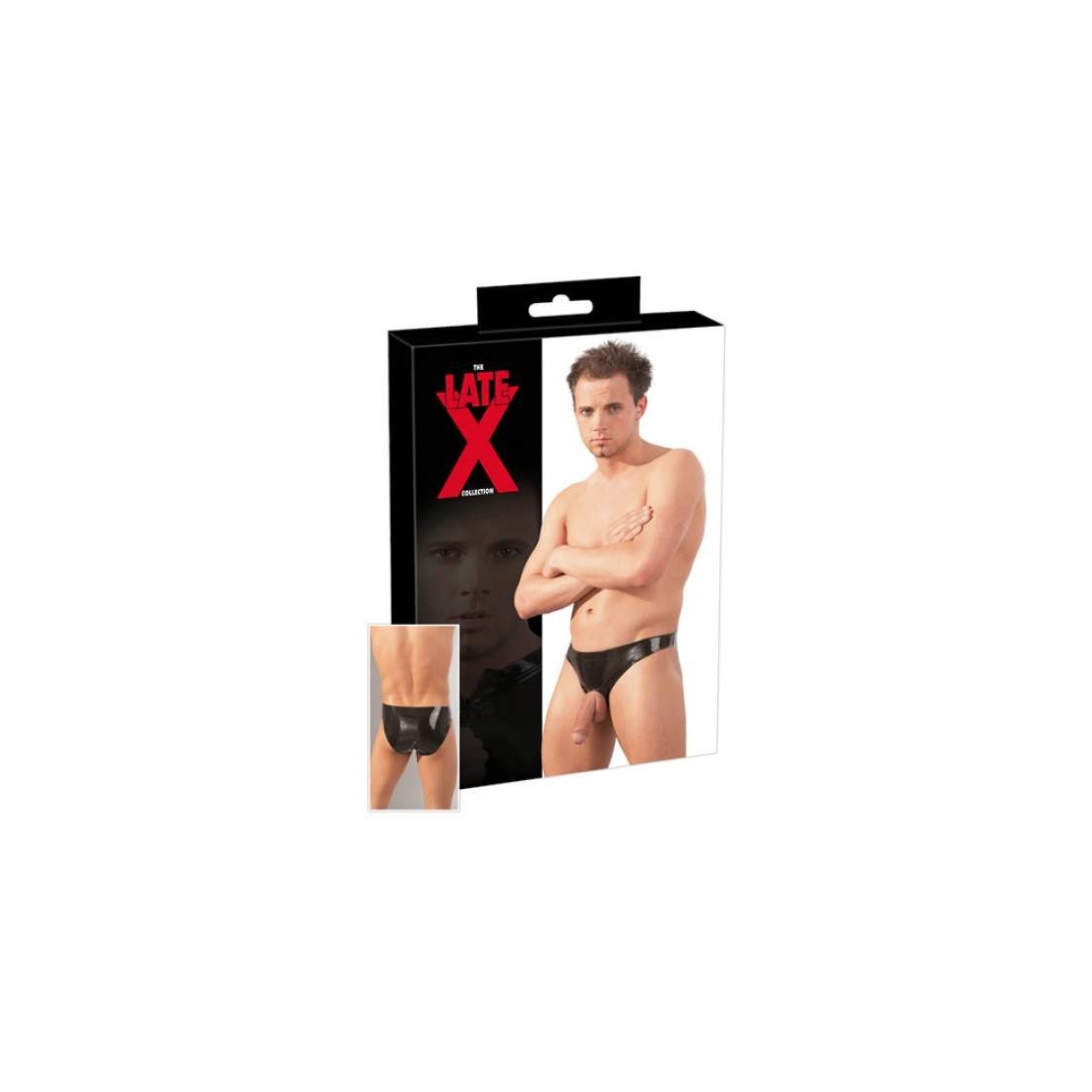 SLIP SEXY ESALTAFALLO NERO IN LATEX 