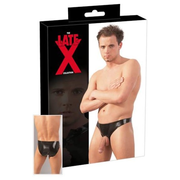 SLIP SEXY ESALTAFALLO NERO IN LATEX 