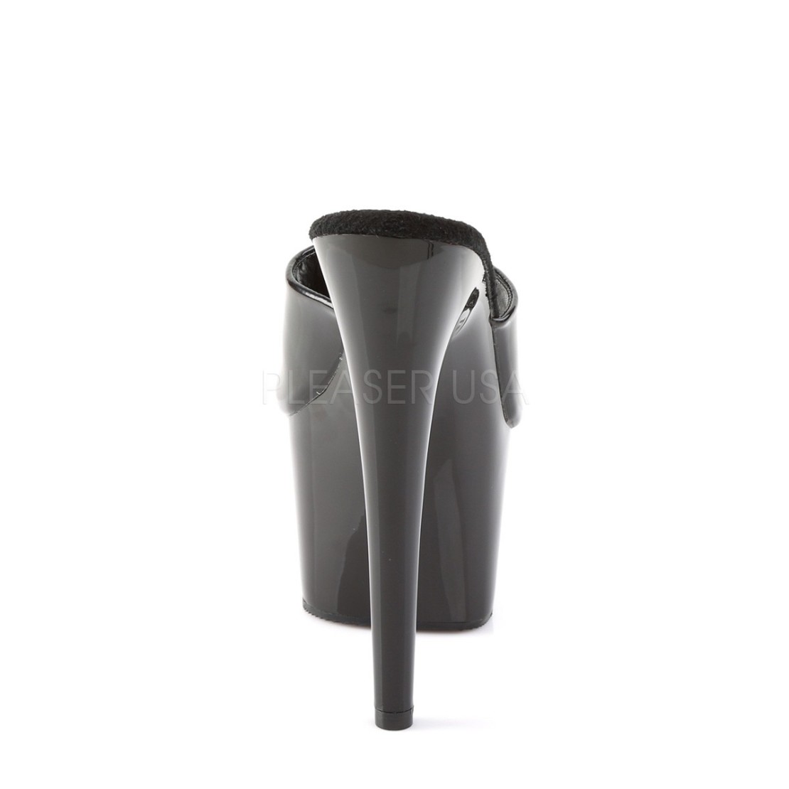 SANDALO NERO LUCIDO TACCO 17-18 CM