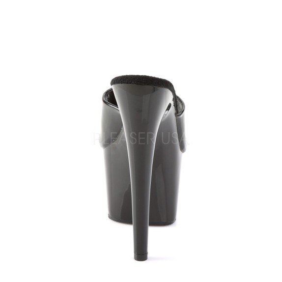 SANDALO NERO LUCIDO TACCO 17-18 CM