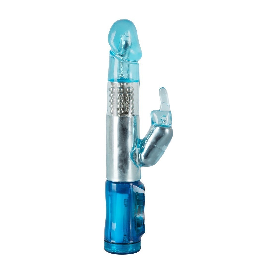 VIBRATORE RABBIT CHE RUOTA E VIBRA CON CONIGLIETTO CRAZY CLIT TICKLER BLU