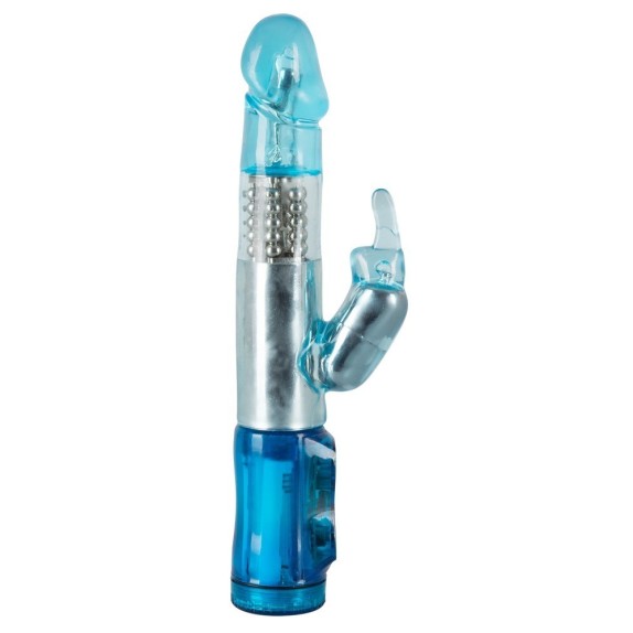 VIBRATORE RABBIT CHE RUOTA E VIBRA CON CONIGLIETTO CRAZY CLIT TICKLER BLU