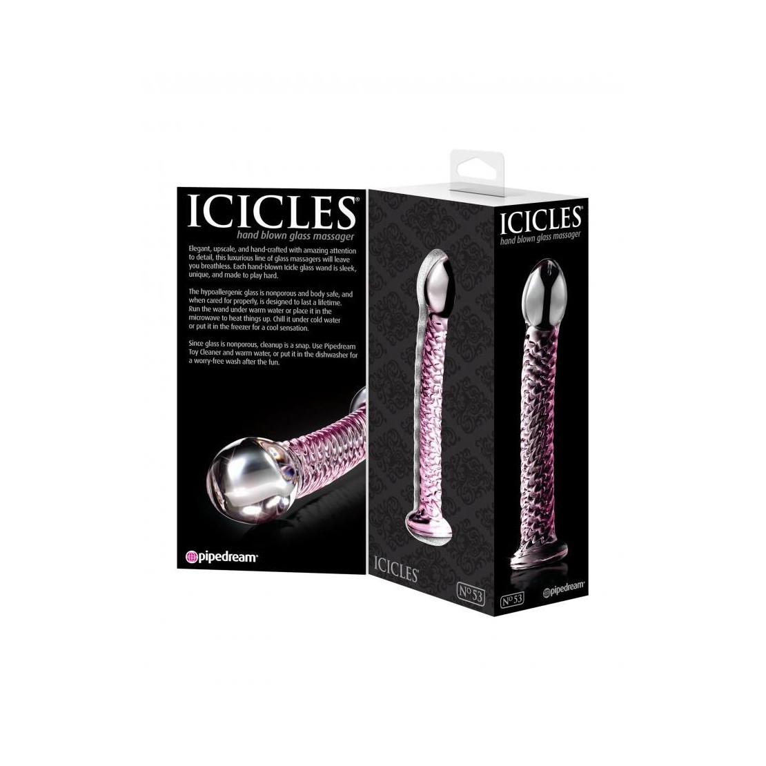  DILDO IN VETRO CON RILIEVI SEX TOY ICICLES No. 53