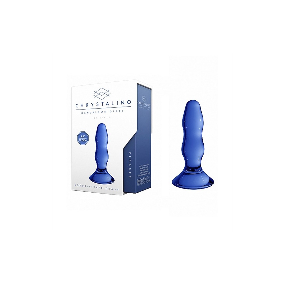 TAPPO ANALE IN VETRO CON BASE SEX TOY CM. 11,5