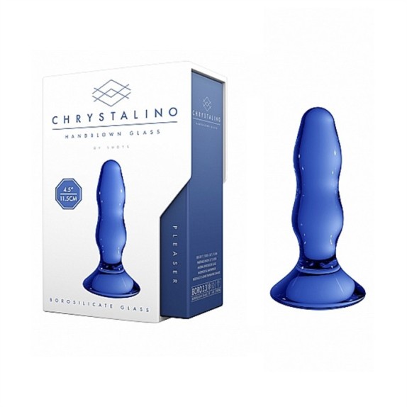 TAPPO ANALE IN VETRO CON BASE SEX TOY CM. 11,5