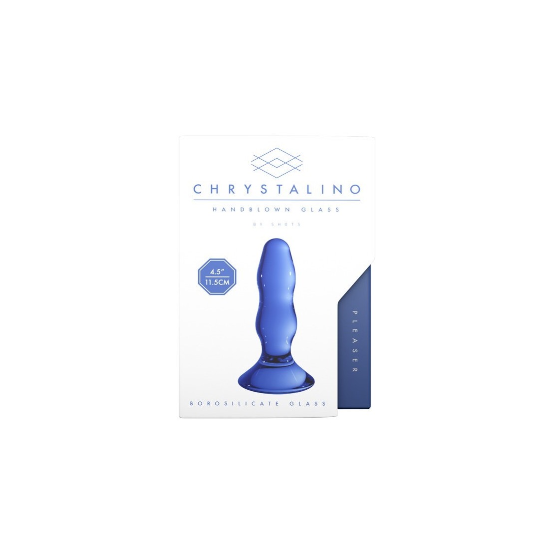 TAPPO ANALE IN VETRO CON BASE SEX TOY CM. 11,5