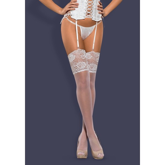 CALZE BIANCHE DA REGGICALZE SEXY BALZA ALTA S803