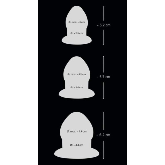 KIT TRE TAPPI ANALI SEX TOY IN GOMMA VARIE DIMENSIONI