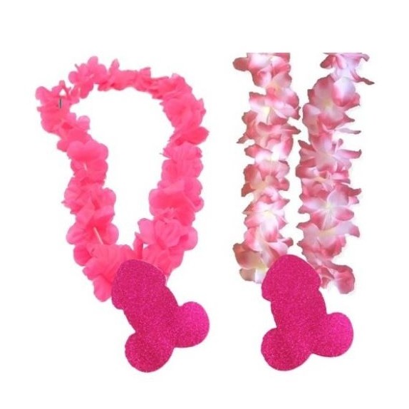 COLLANA HAWAIANA CON SEXY PENE GLITTER