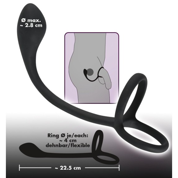 ANELLO DOPPIO PER PENE CON PLUG ANAL