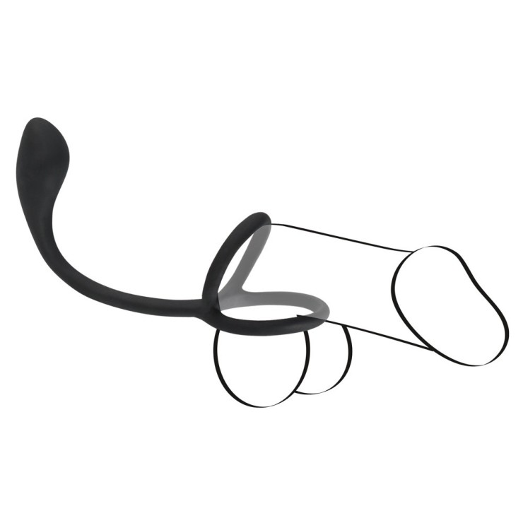 ANELLO DOPPIO PER PENE E TESTICOLI CON PLUG ANALE 2