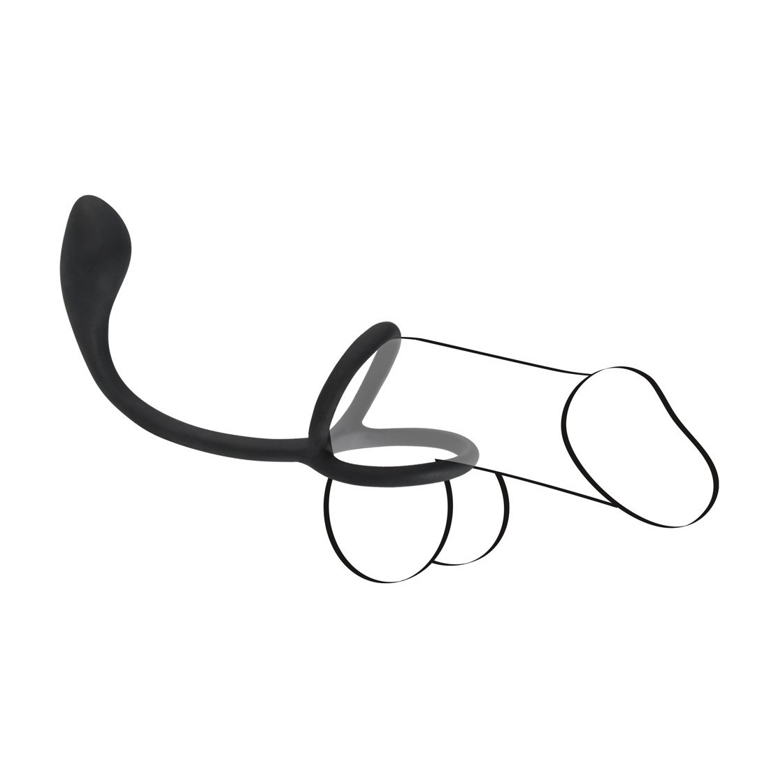 ANELLO DOPPIO PER PENE CON PLUG ANAL