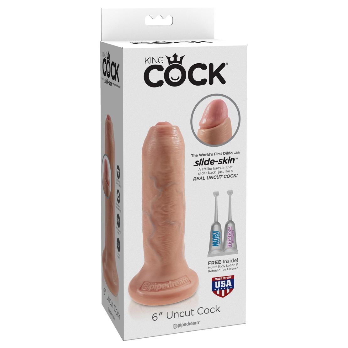 FALLO REALISTICO CON PREPUZIO MOBILE SEX TOY UNCUT COCK 6 INCH