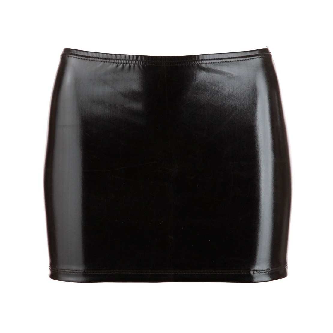 SEXY MINIGONNA NERO LUCIDO EFFETTO BAGNATO