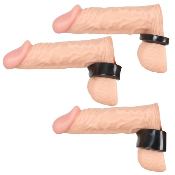 SET ANELLI ALLUNGA TESTICOLI 3 PEZZI SEX TOY BALL STRETCHER