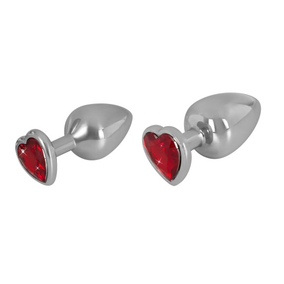 TAPPI ANALI CON GIOIELLO A CUORE SEX TOY IN ALLUMINIO