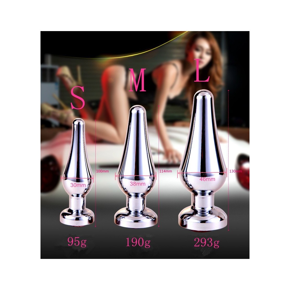 TAPPI ANALI IN ALLUMINIO CON GIOIELLO SEX TOYS VARIE MISURE