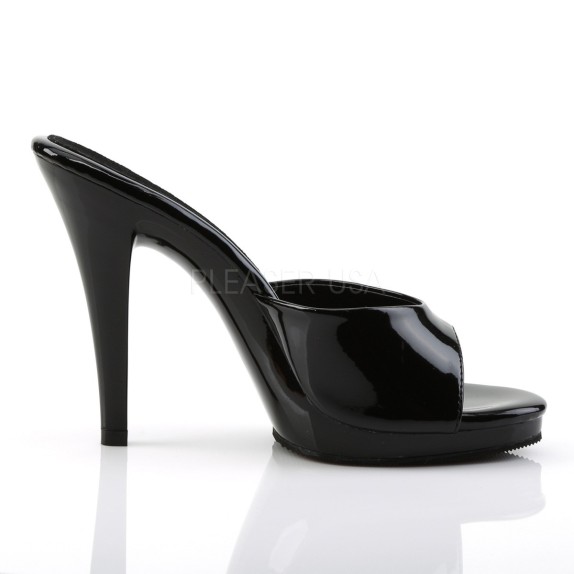 CIABATTINA SEXY NERA IN VERNICE TACCO 12 CM 