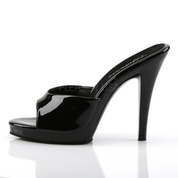 CIABATTINA SEXY NERA IN VERNICE TACCO 12 CM 