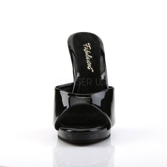 CIABATTINA SEXY NERA IN VERNICE TACCO 12 CM 