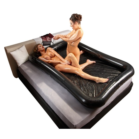 PISCINA GONFIABILE NERA PER GIOCHI EROTICI CON 1 LITRO DI LUBRIFICANTE GLOSSY GAME