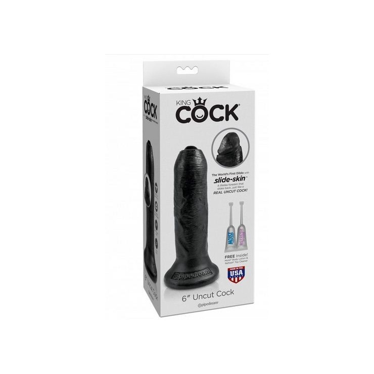 FALLO REALISTICO CON PREPUZIO MOBILE SEX TOY UNCUT COCK 6 INCH