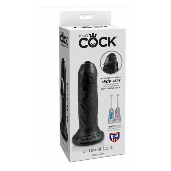 FALLO REALISTICO CON PREPUZIO MOBILE SEX TOY UNCUT COCK 6 INCH