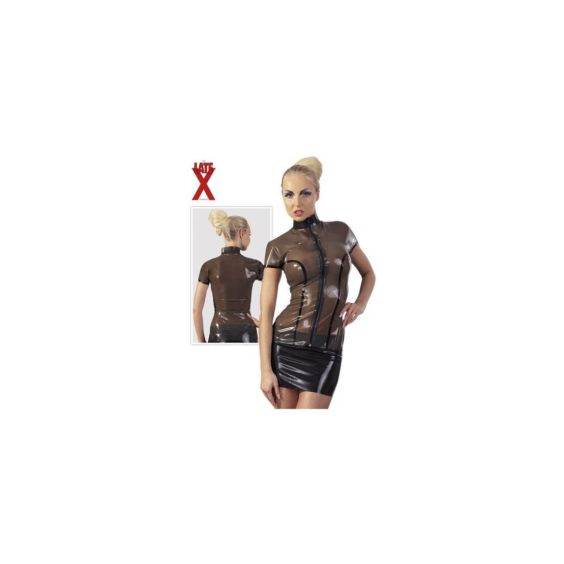 SHIRT MAGLIETTA IN LATEX CON ZIP