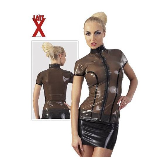 SHIRT MAGLIETTA IN LATEX CON ZIP