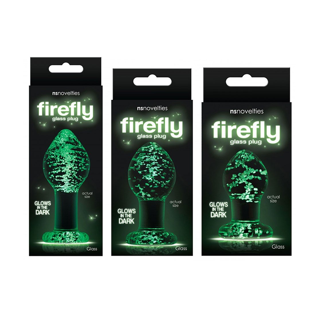 TAPPO ANALE IN VETRO FLUORESCENTE SEX TOY VARIE MISURE