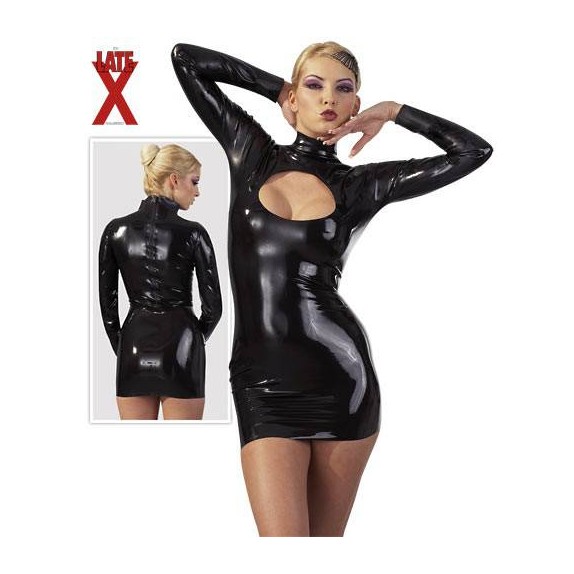 ABITO MANICHE LUNGHE CORTO IN LATEX MINIKLEID
