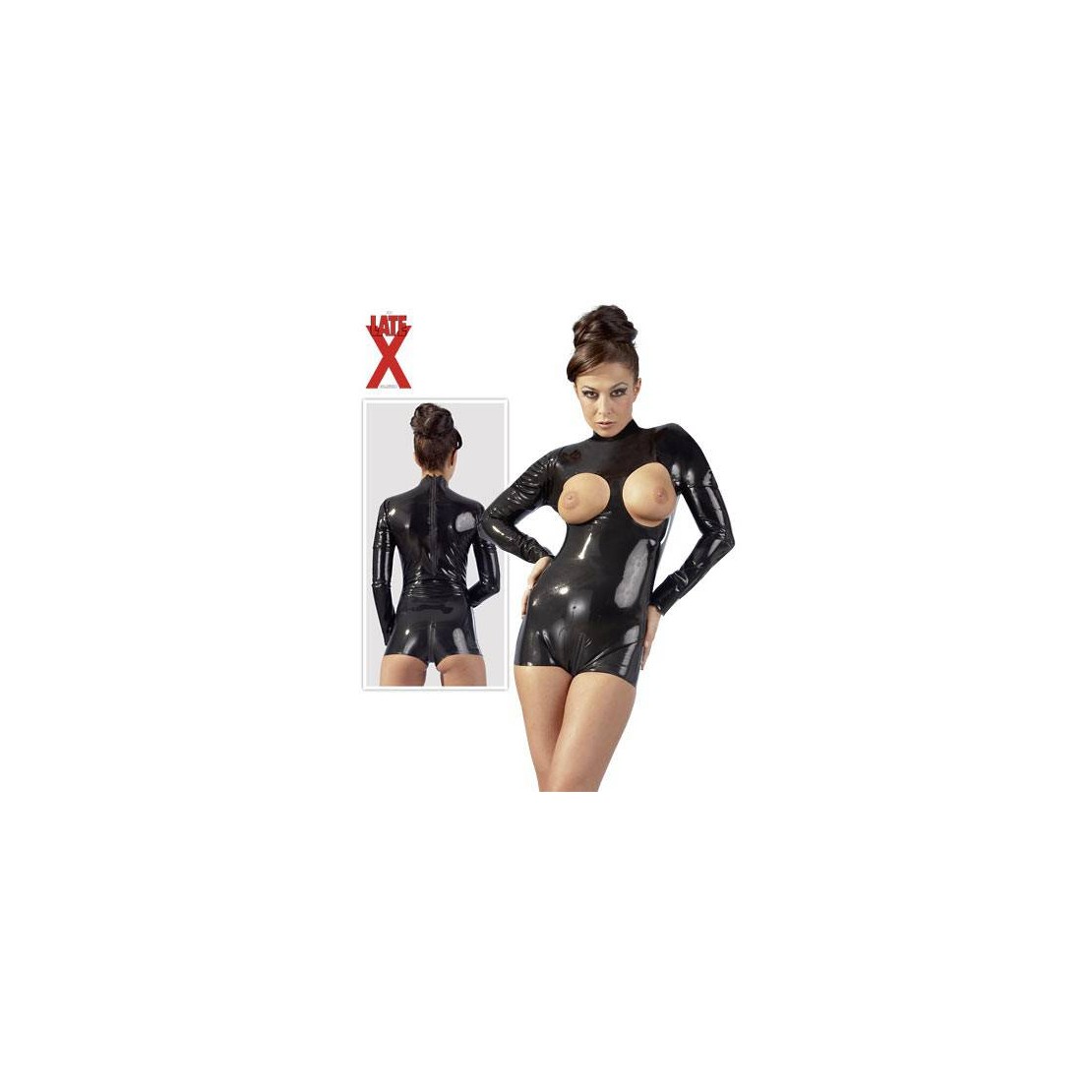 BODY SEXY PER DONNA IN LATTICE-LATEX APERTO