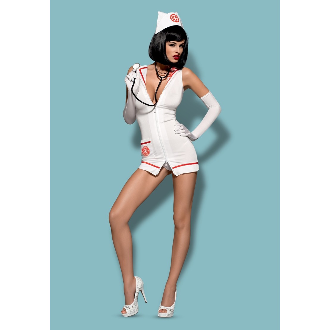 COSTUME INFERMIERA SEXY CON STETOSCOPIO EMERGENCY DRESS