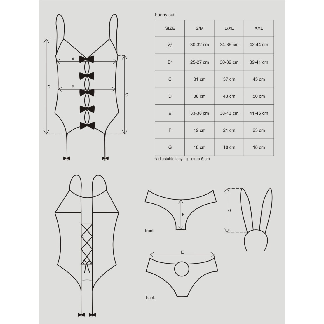 COSTUME 4 PEZZI CONIGLIETTA BUNNY SUIT 