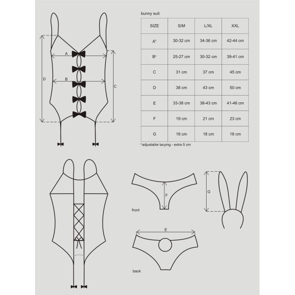 COSTUME 4 PEZZI CONIGLIETTA BUNNY SUIT 