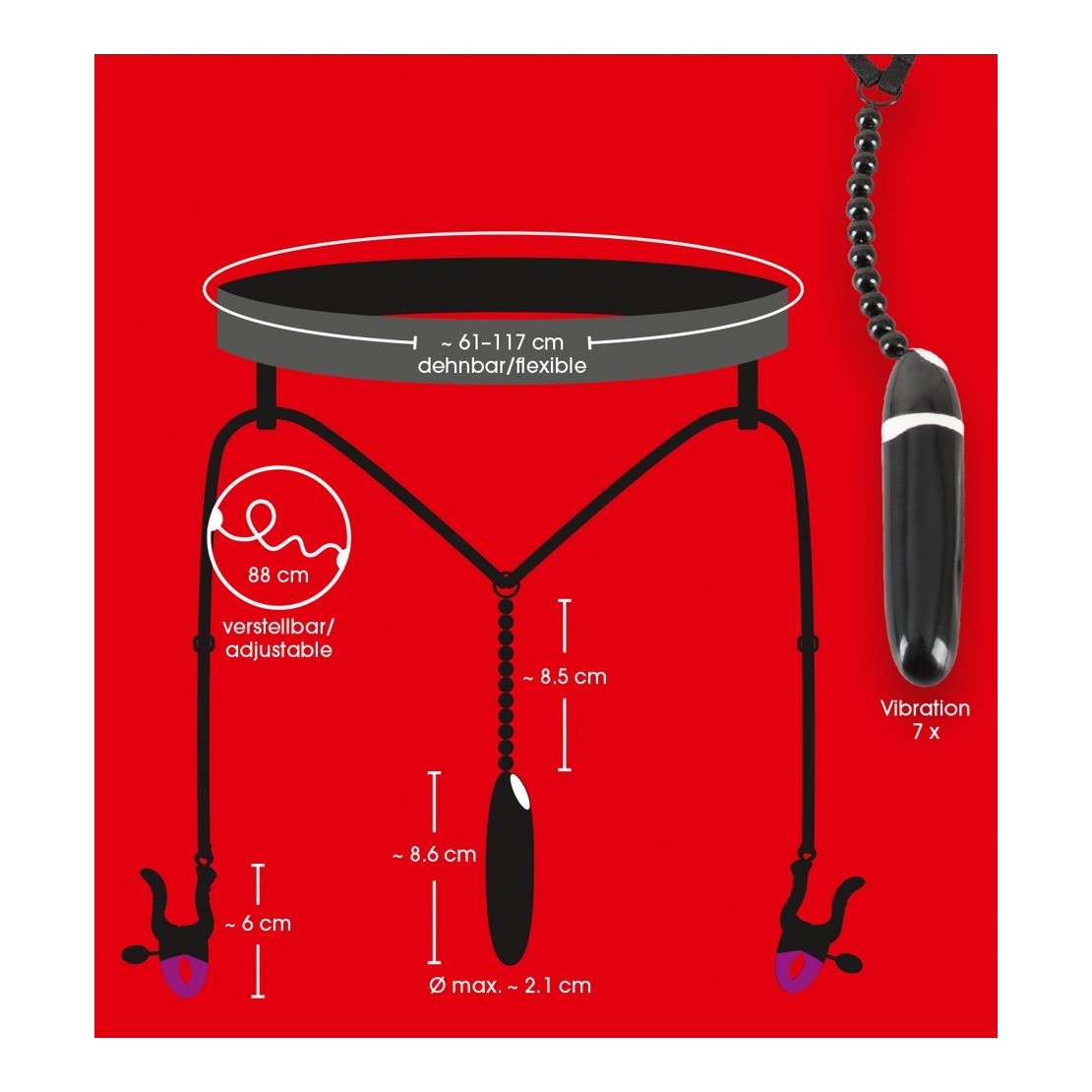 STRING PER DONNA SEX TOY CON PERLE E PINZE
