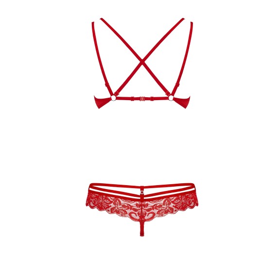 COMPLETO INTIMO SEXY PER DONNA IN PIZZO ROSSO 