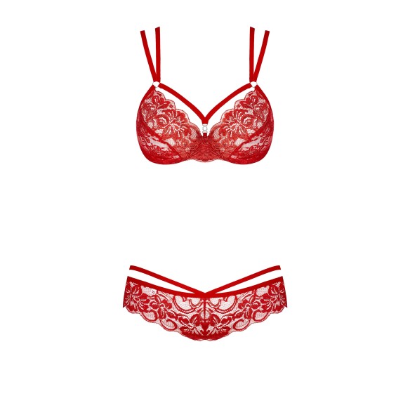 COMPLETO INTIMO SEXY PER DONNA IN PIZZO ROSSO 