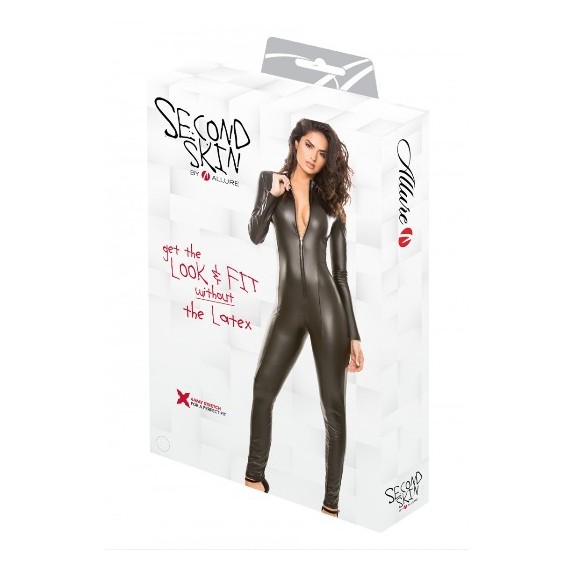 TUTA INTERA SEXY PER DONNA IN SPANDEX OPACO CON ZIP