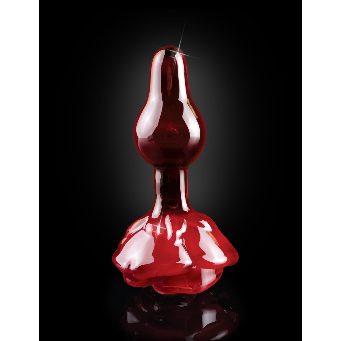 TAPPO ANALE IN VETRO SEX TOY CON FIORE ROSSO