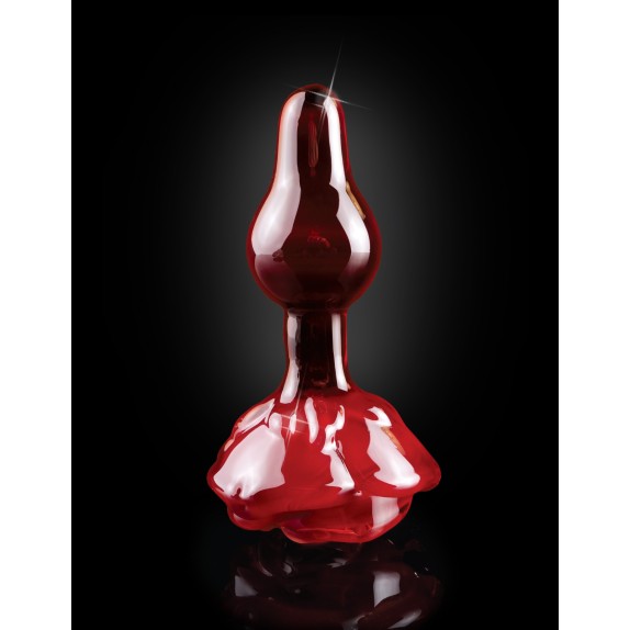 TAPPO ANALE IN VETRO SEX TOY CON FIORE ROSSO