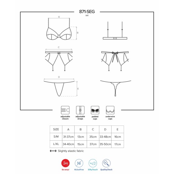 COMPLETO INTIMO SEXY PER DONNA SET TRE PEZZI BIANCO