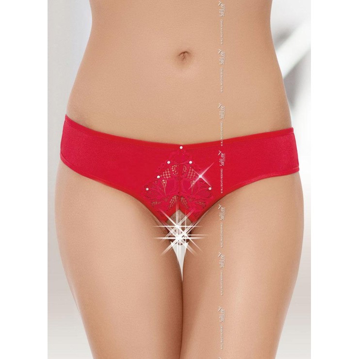 BRASILIANA NERA IN TULLE E PIZZO PER DONNA CON STRASS