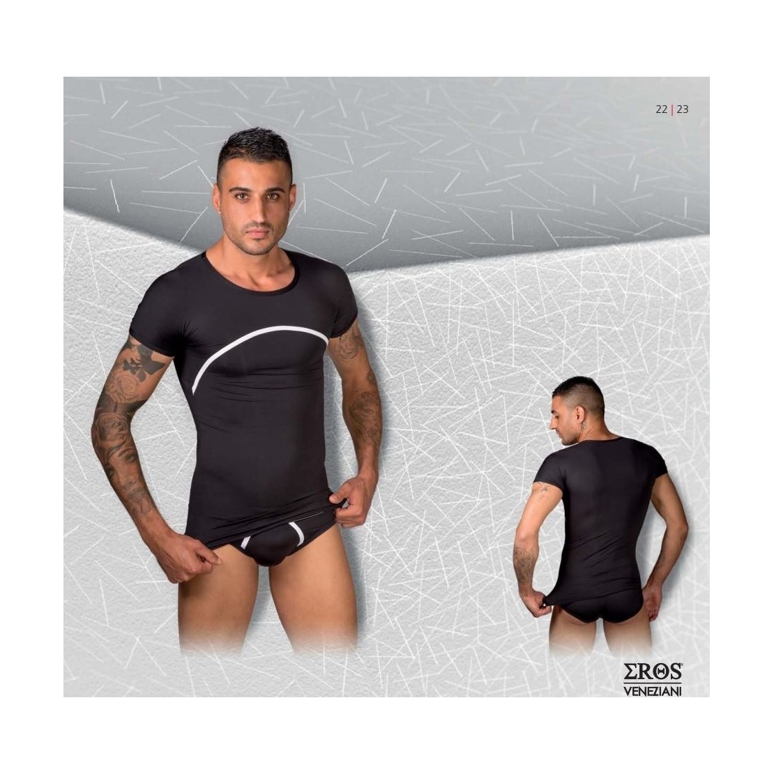 EROS VENEZIANI UOMO MAGLIETTA SEXY A MANICHE...